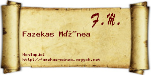 Fazekas Mínea névjegykártya